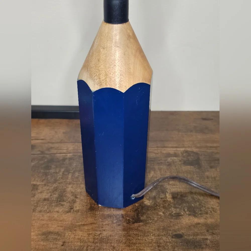 Vtg 80's Post Modern Oversized Blue Pencil Pop Art Maximalist Desk Table Lamp‎